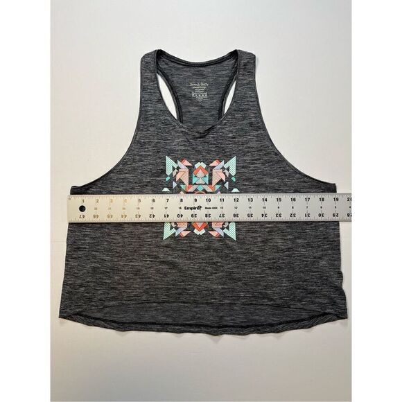 Sweaty Betty Cropped Muscle Tank Geometric Print High Low Cut Size Small NWOT - Picture 3 of 6
